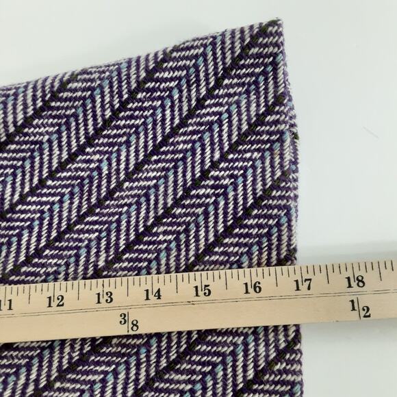 Vintage 60s Wool Mini Skirt Herringbone Tweed Mod A Line Purple Preppy Academia - Picture 10 of 10